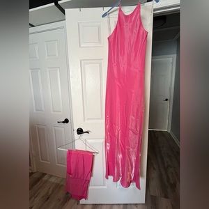 Barbie pink gown w/matching shaw.